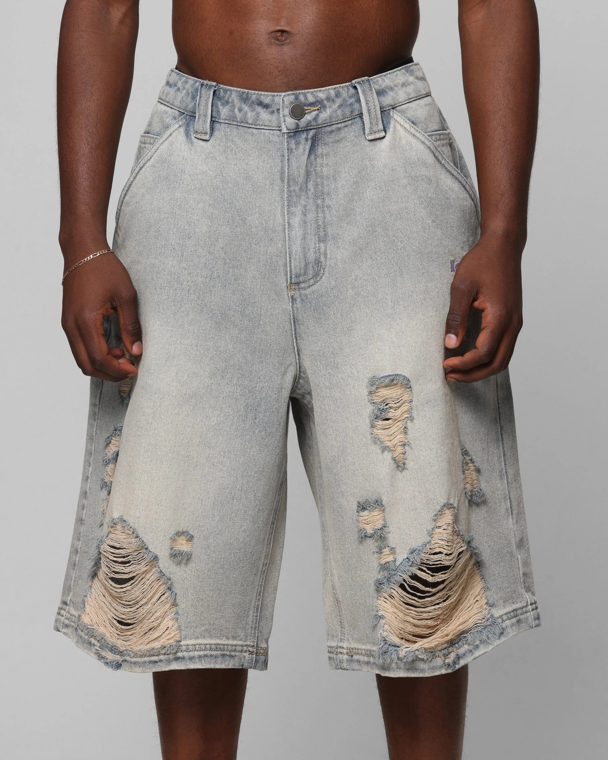 Loiter Collateral Distressed Jorts Vintage Blue