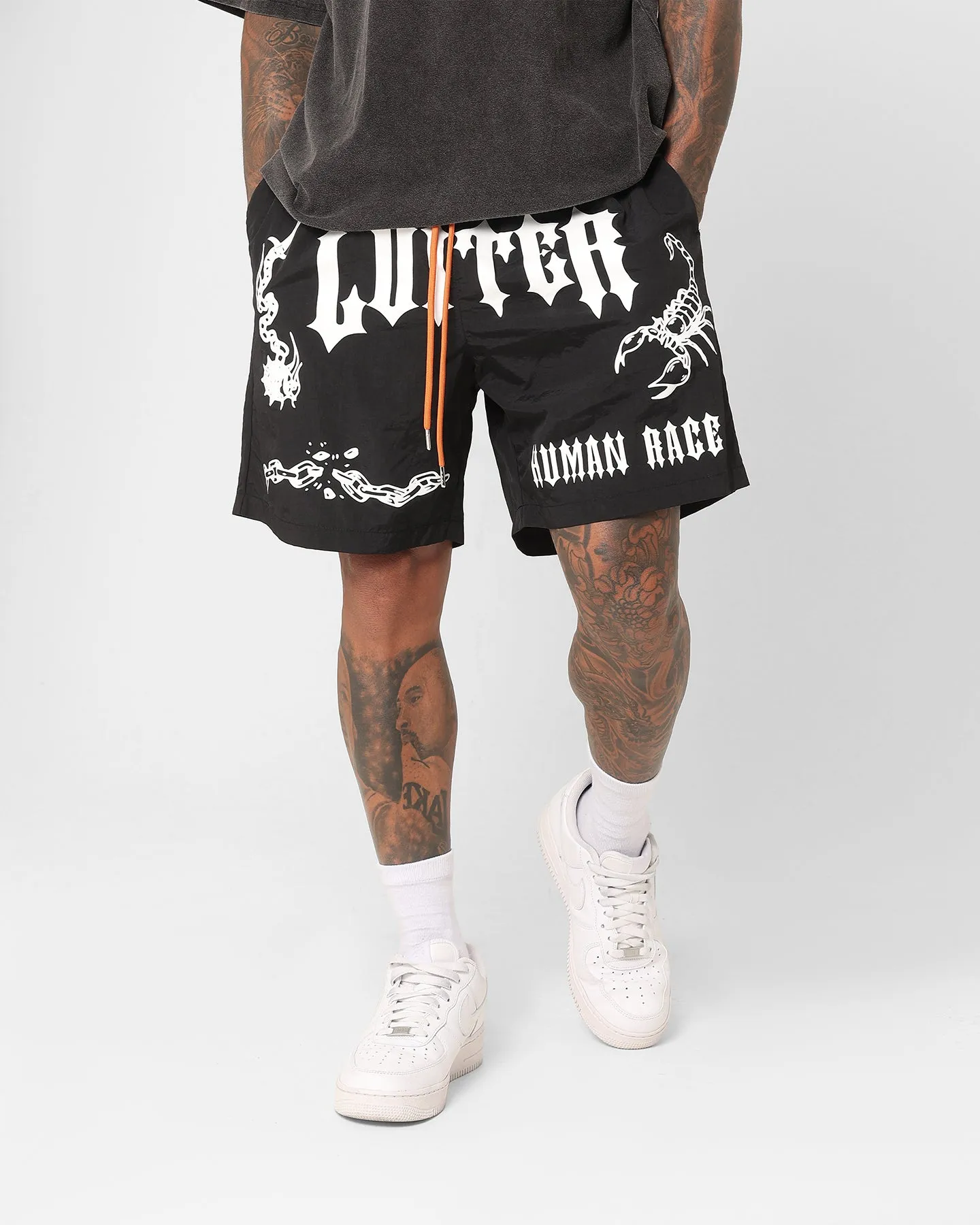 Loiter Sketch Boot Walk Shorts Black