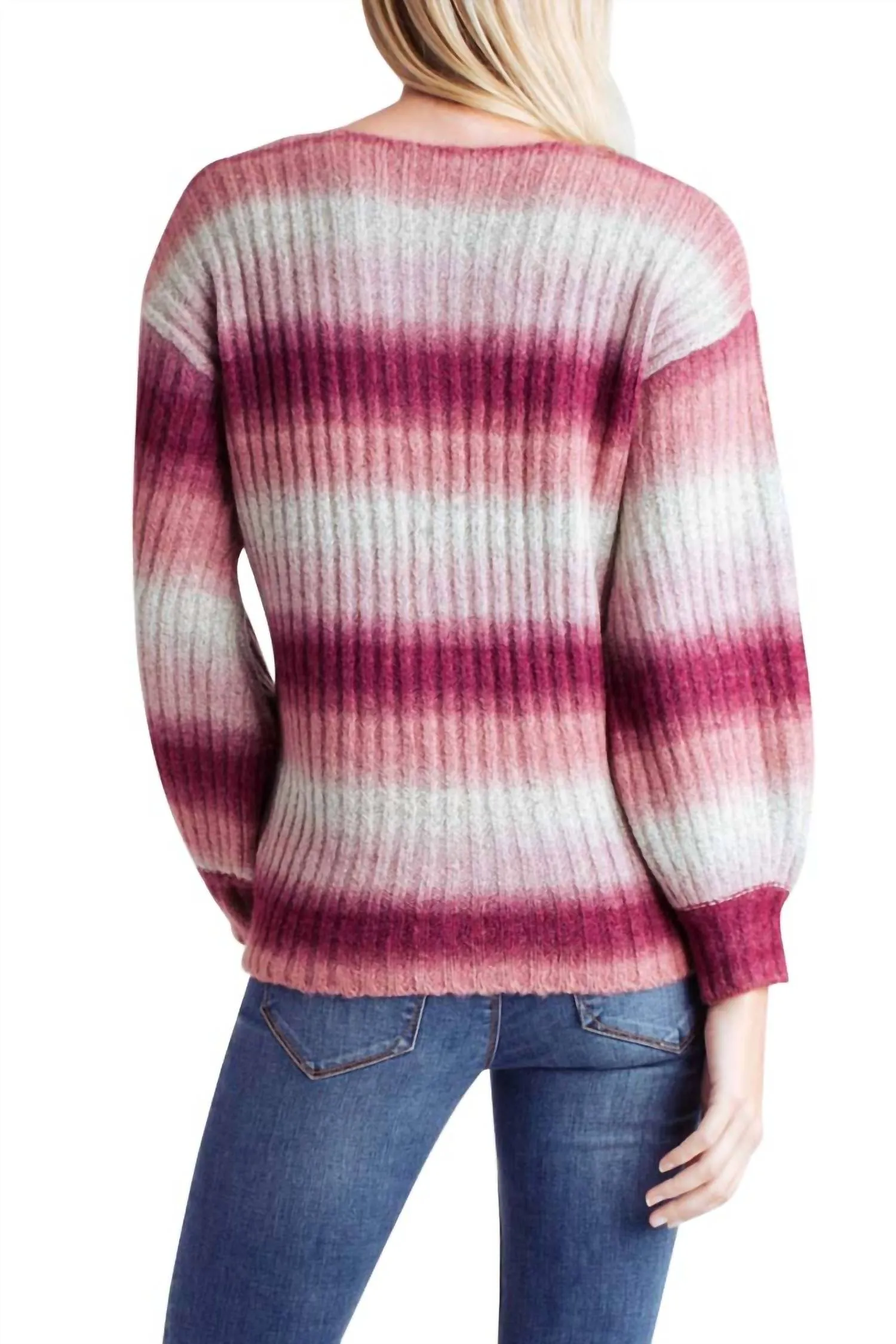 Long Sleeve Sweater In Pink