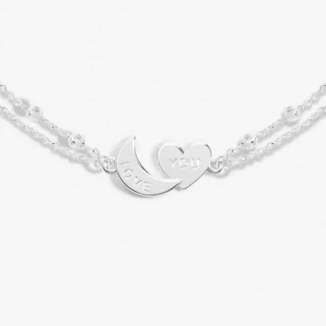 Love You To the Moon Back Silver Plated 18cm   3cm Bracelet 6730 Joma Jewellery