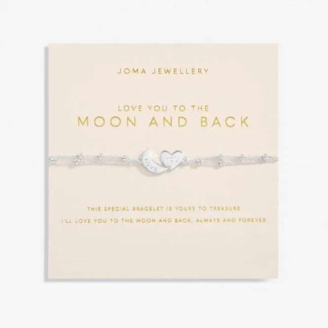 Love You To the Moon Back Silver Plated 18cm   3cm Bracelet 6730 Joma Jewellery