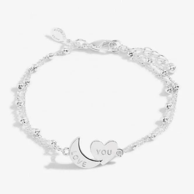 Love You To the Moon Back Silver Plated 18cm   3cm Bracelet 6730 Joma Jewellery
