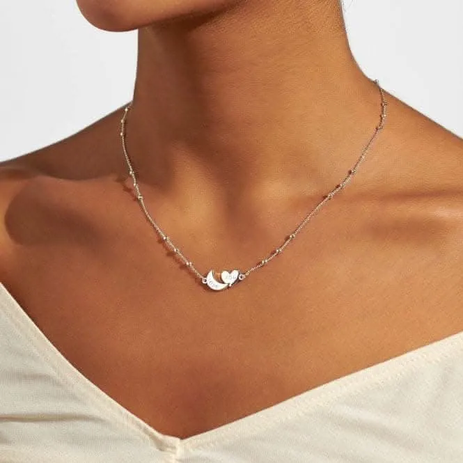 Love You To the Moon Back Silver Plated 46cm   5cm Necklace 6731 Joma Jewellery