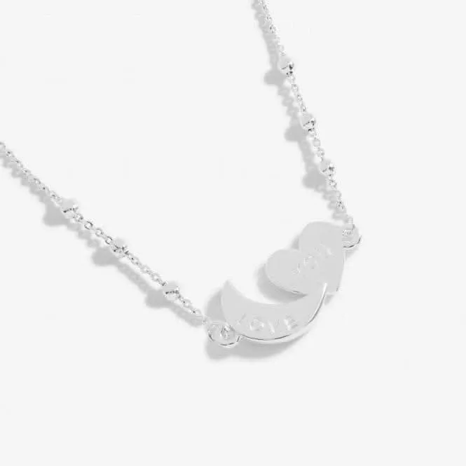Love You To the Moon Back Silver Plated 46cm   5cm Necklace 6731 Joma Jewellery