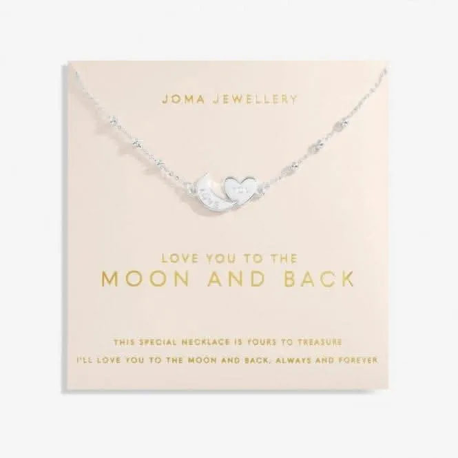 Love You To the Moon Back Silver Plated 46cm   5cm Necklace 6731 Joma Jewellery