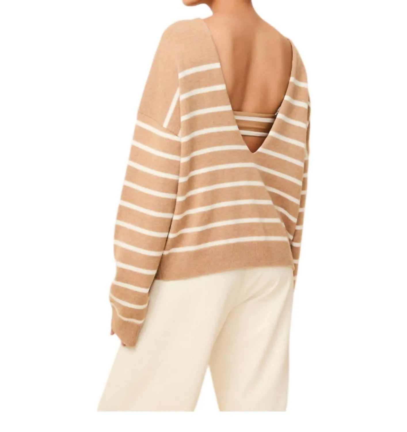 Lowell Sweater In Camel Stripe