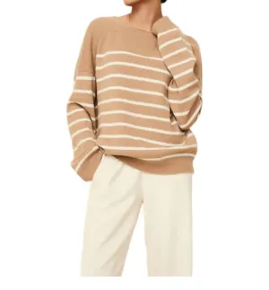 Lowell Sweater In Camel Stripe