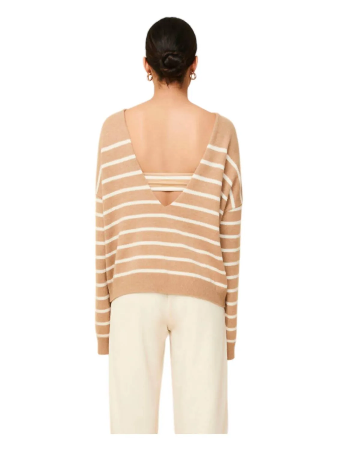 Lowell Sweater In Camel Stripe