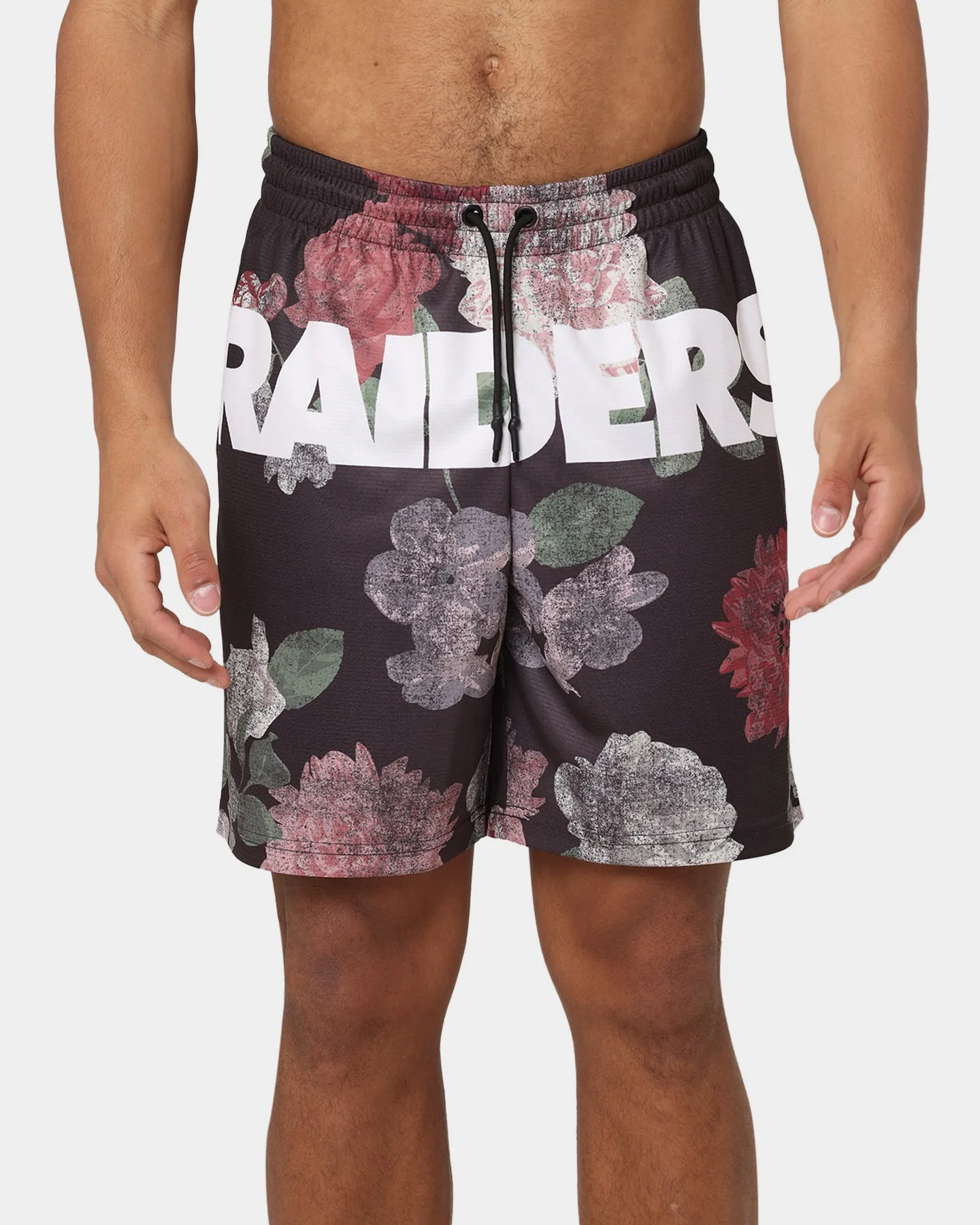 Majestic Athletic Las Vegas Raiders Digi Floral Camo Shorts Faded Black