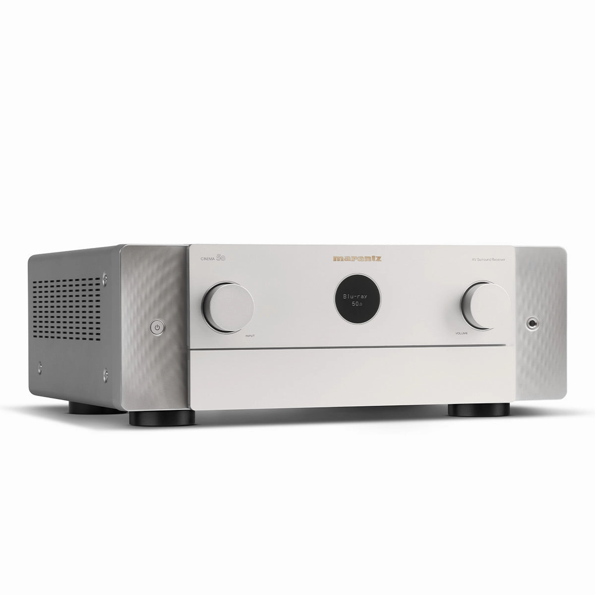 Marantz Cinema 50 9.4 Channel 8K Home Theater Receiver with Dolby Atmos, DTS:X, and HEOS Built-In (Silver/Gold)