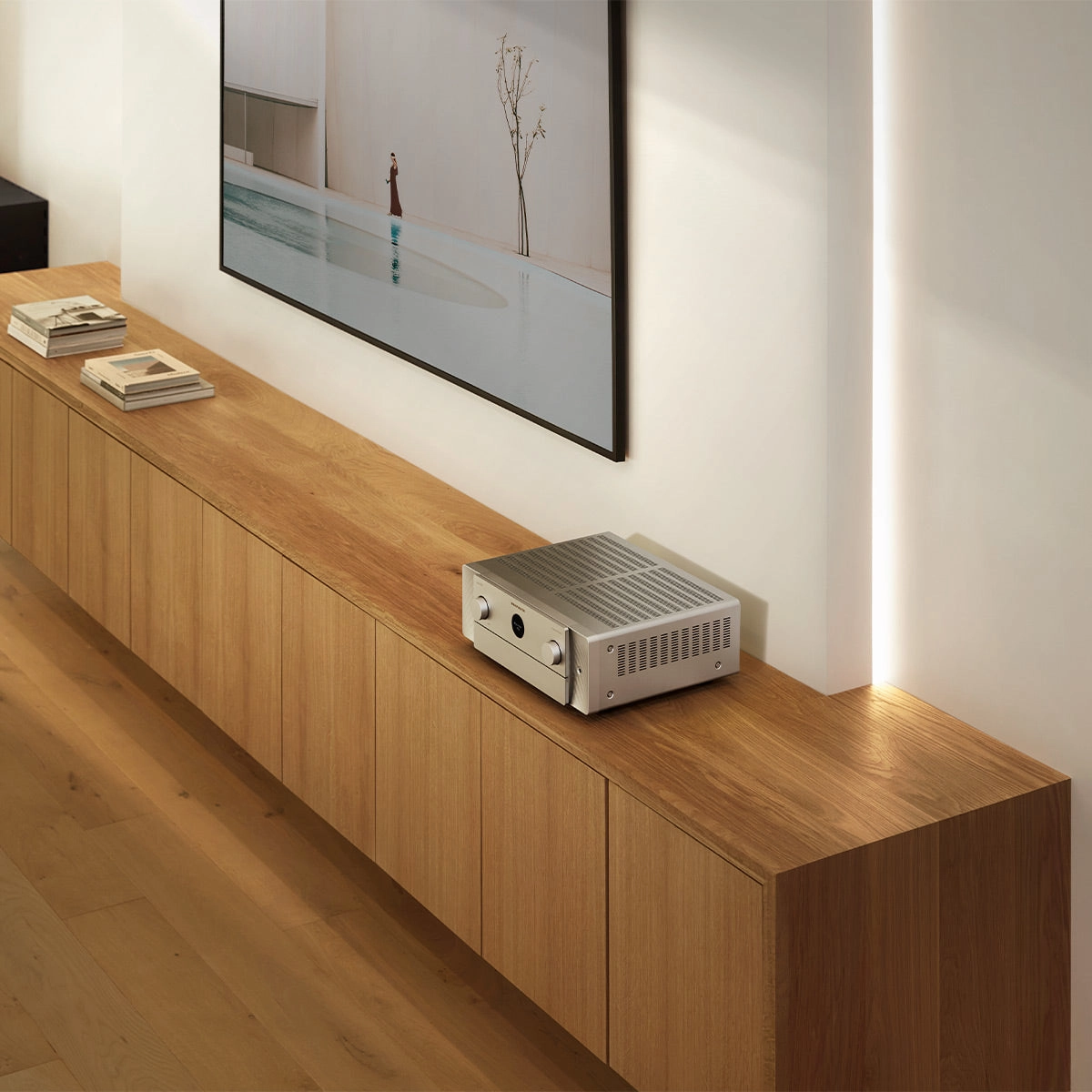 Marantz Cinema 50 9.4 Channel 8K Home Theater Receiver with Dolby Atmos, DTS:X, and HEOS Built-In (Silver/Gold)