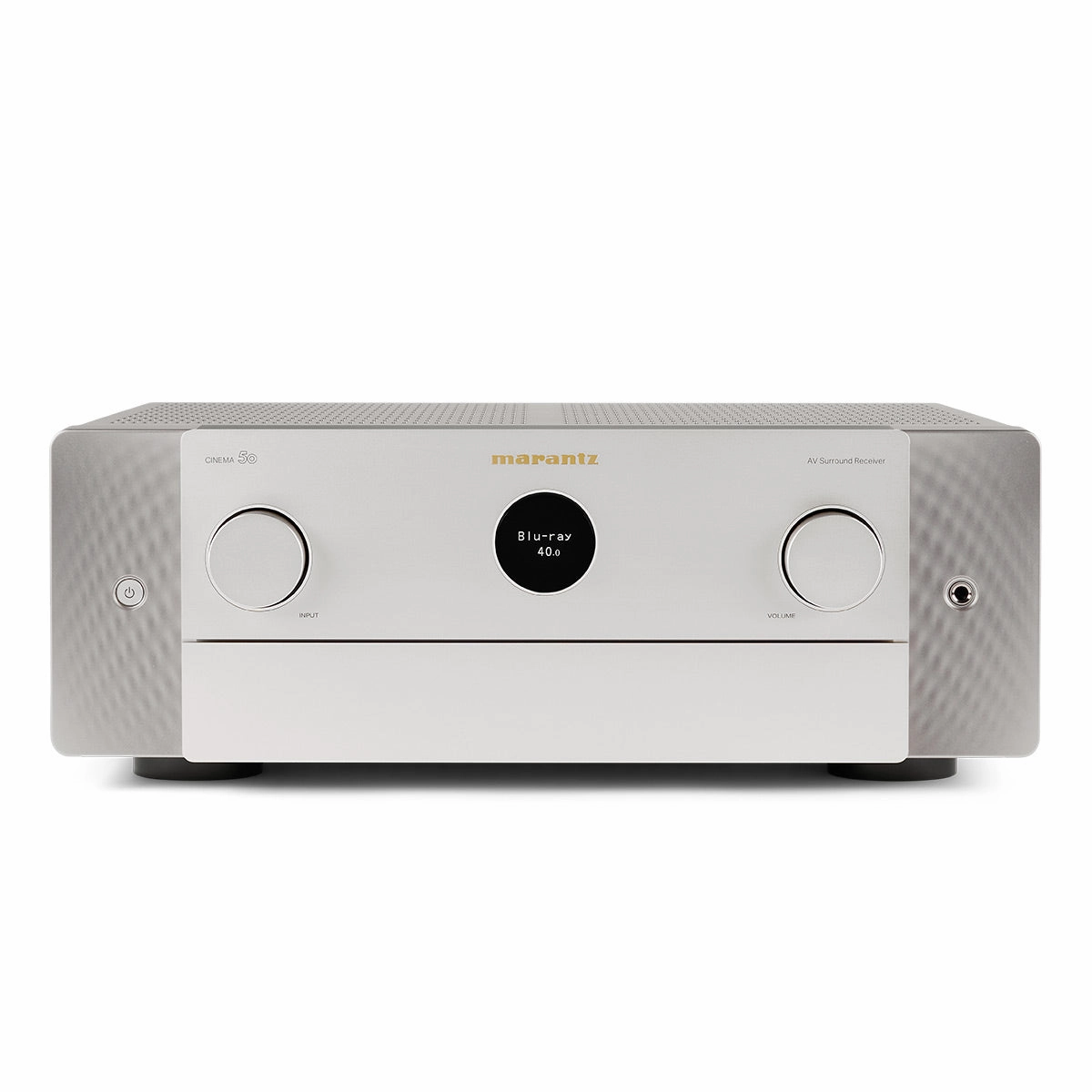 Marantz Cinema 50 9.4 Channel 8K Home Theater Receiver with Dolby Atmos, DTS:X, and HEOS Built-In (Silver/Gold)