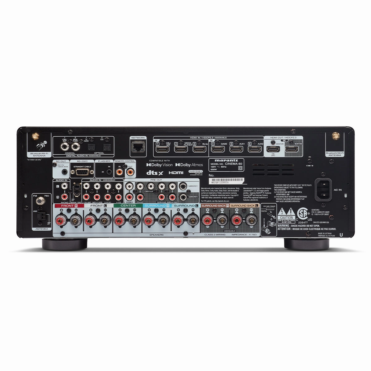 Marantz Cinema 60 7.2 Channel 8K Home Theater Receiver with Dolby Atmos, DTS:X, and HEOS Built-In