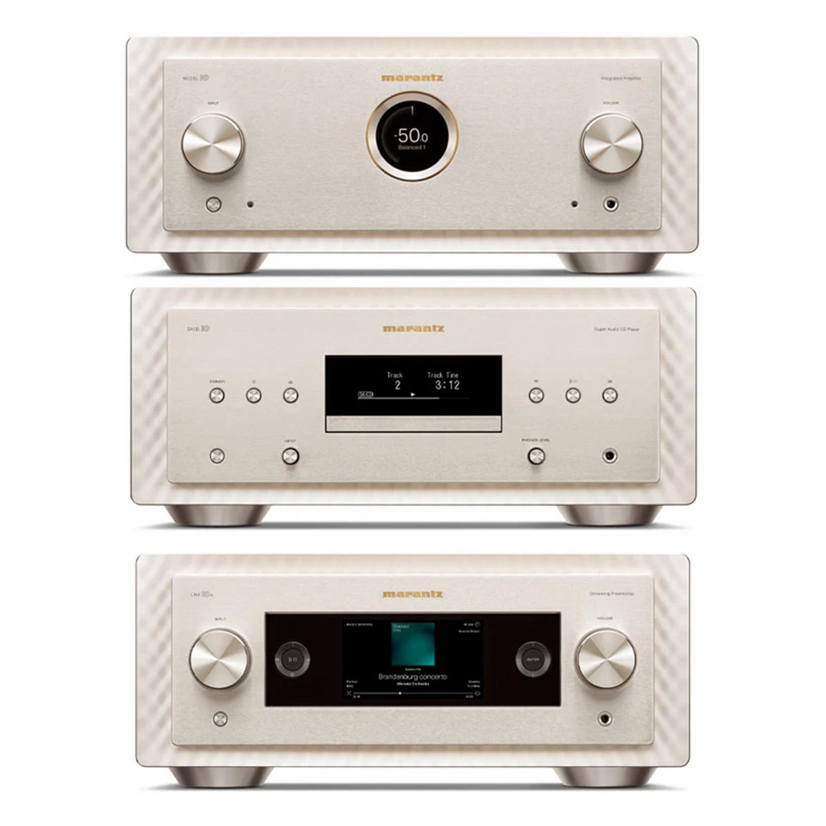 Marantz MODEL10 Integrated Amplifier with LINK10n Streaming Preamplifier and SACD10 CD Player (Champagne) hi-fi volume knob,hi-fi remote control system,hi-fi smart amplifier