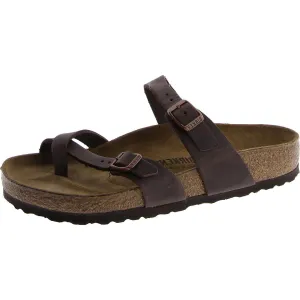 Mayari Womens Leather Slip On Footbed Sandals