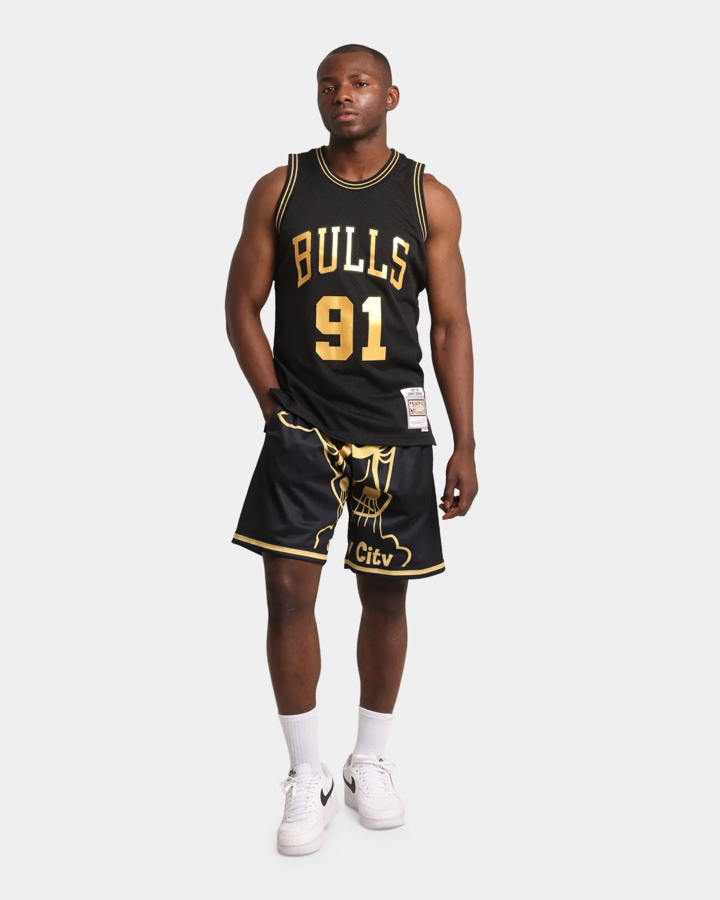 Mitchell & Ness Chicago Bulls Big Face Black Gold Shorts Black/Gold