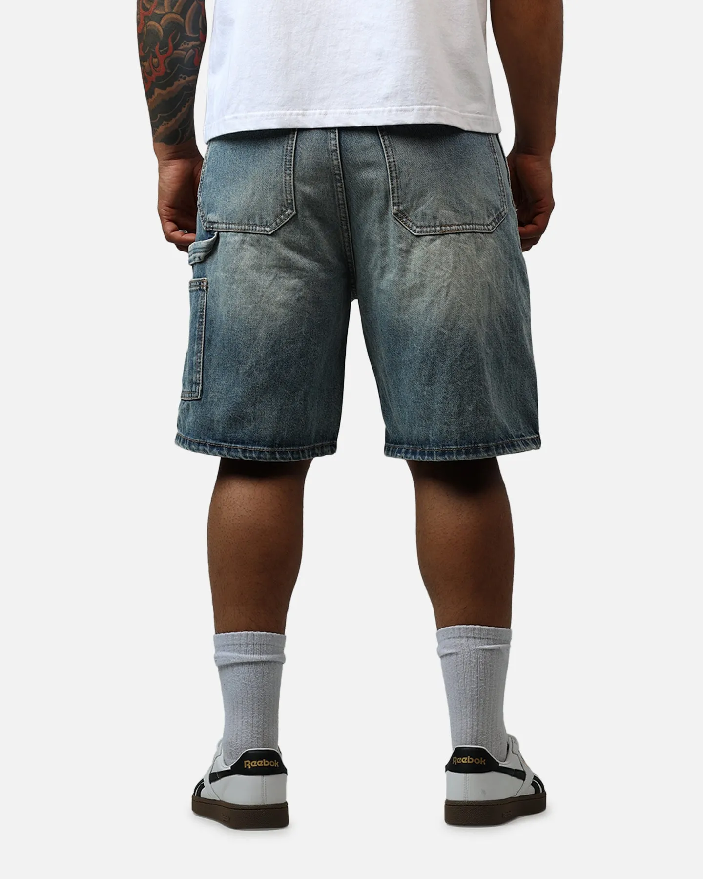 MNML Double Western Jewel Denim Shorts Blue
