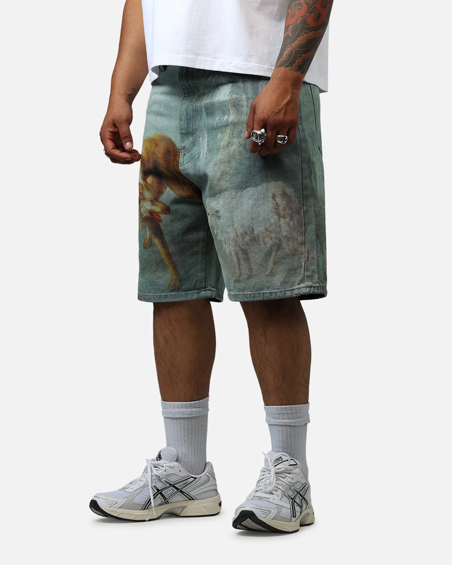 MNML Sheep Hounded Denim Shorts Multi