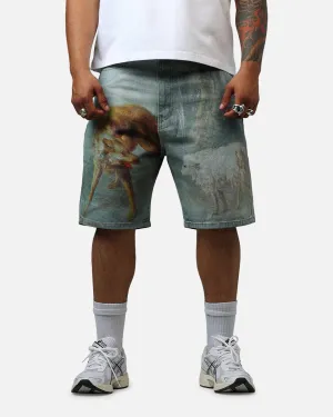 MNML Sheep Hounded Denim Shorts Multi