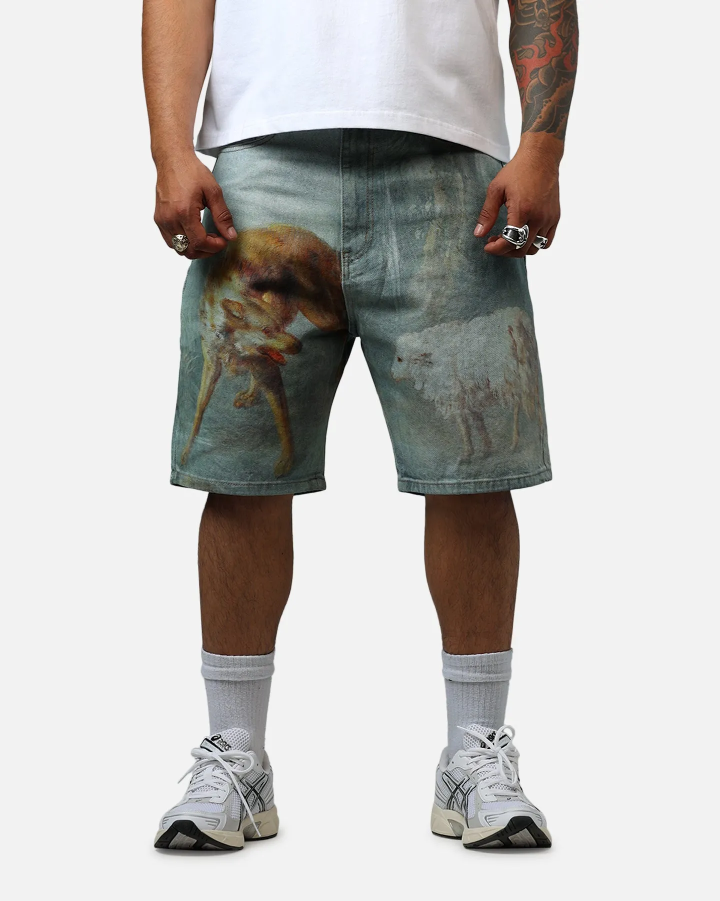 MNML Sheep Hounded Denim Shorts Multi