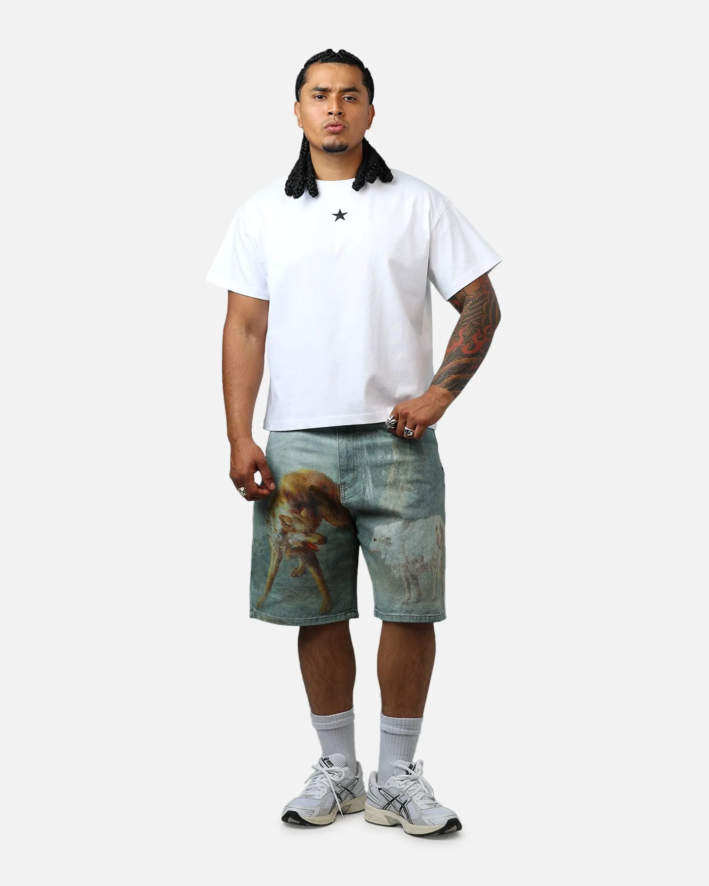 MNML Sheep Hounded Denim Shorts Multi