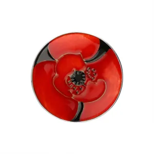 Moorcroft Jewellery Sterling Silver Moorcroft Forever England Poppy Round Brooch