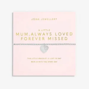 Mother's Day A Little Mum Always Loved Forever Missed Silver Plated 17.5cm Bracelet 6860 Joma Jewellery