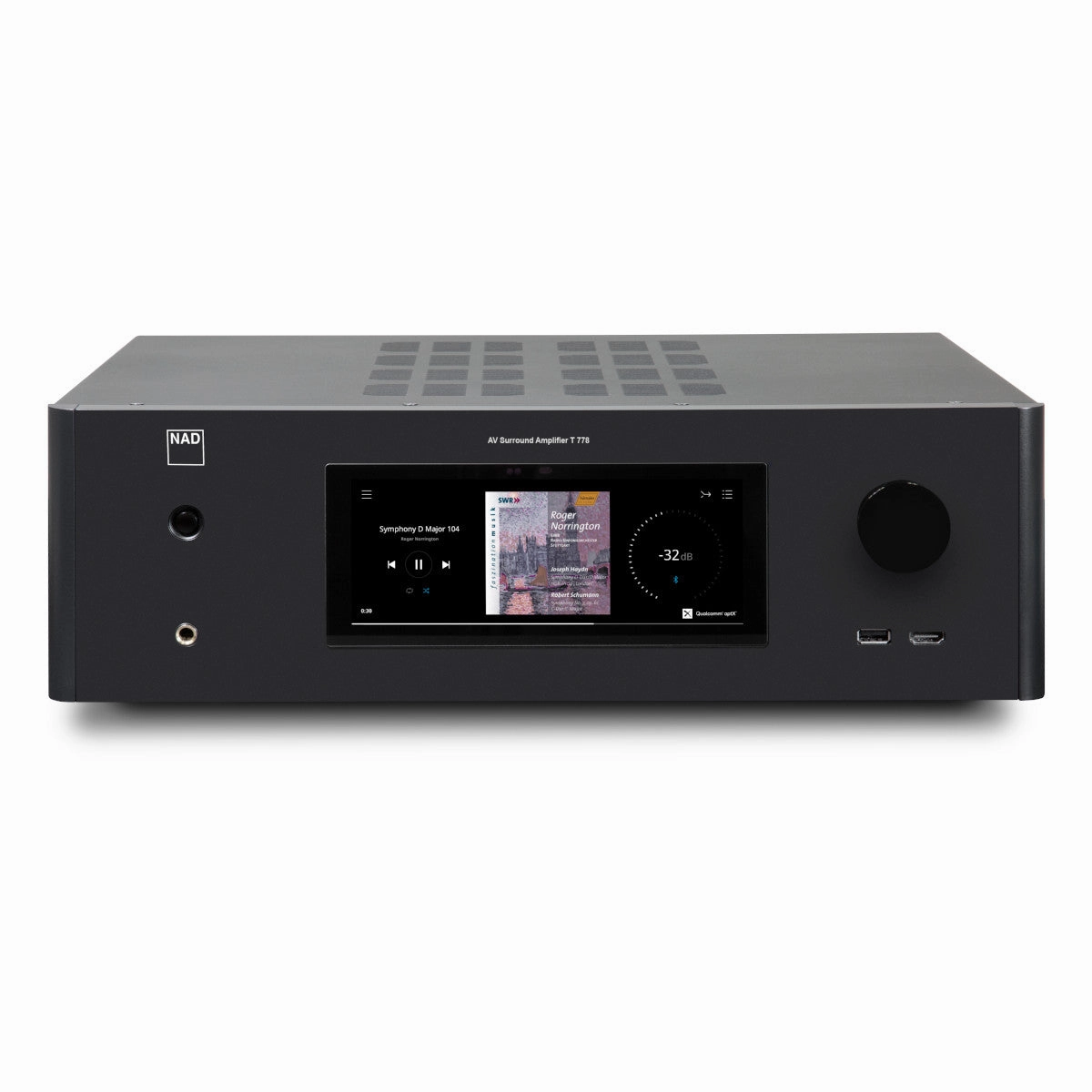 NAD Electronics T778 7.2.4 Channel Home Theater AV Receiver hi-fi volume knob,hi-fi remote control system,hi-fi smart amplifier
