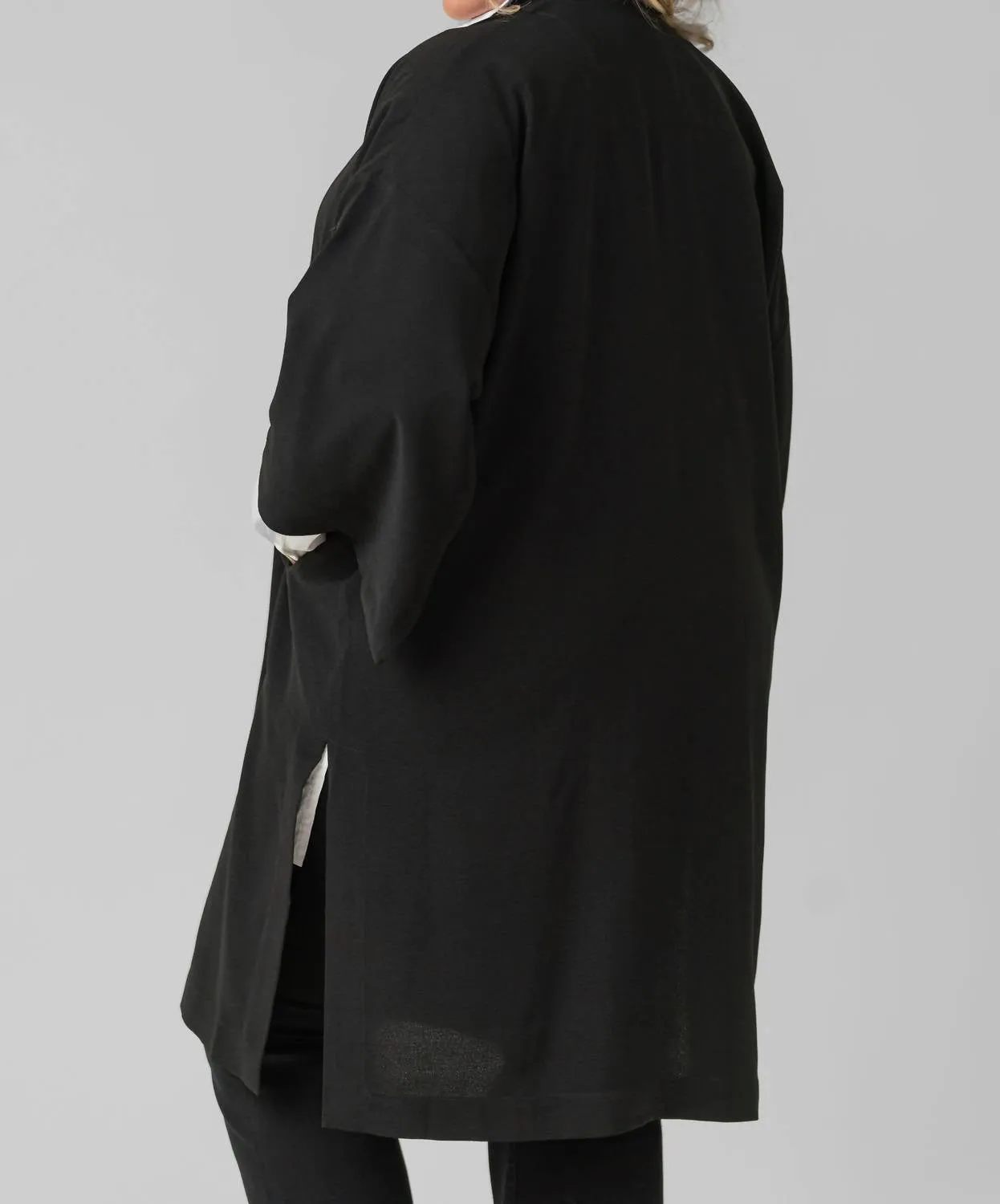 Nami Crepe Kimono Jacket In Black