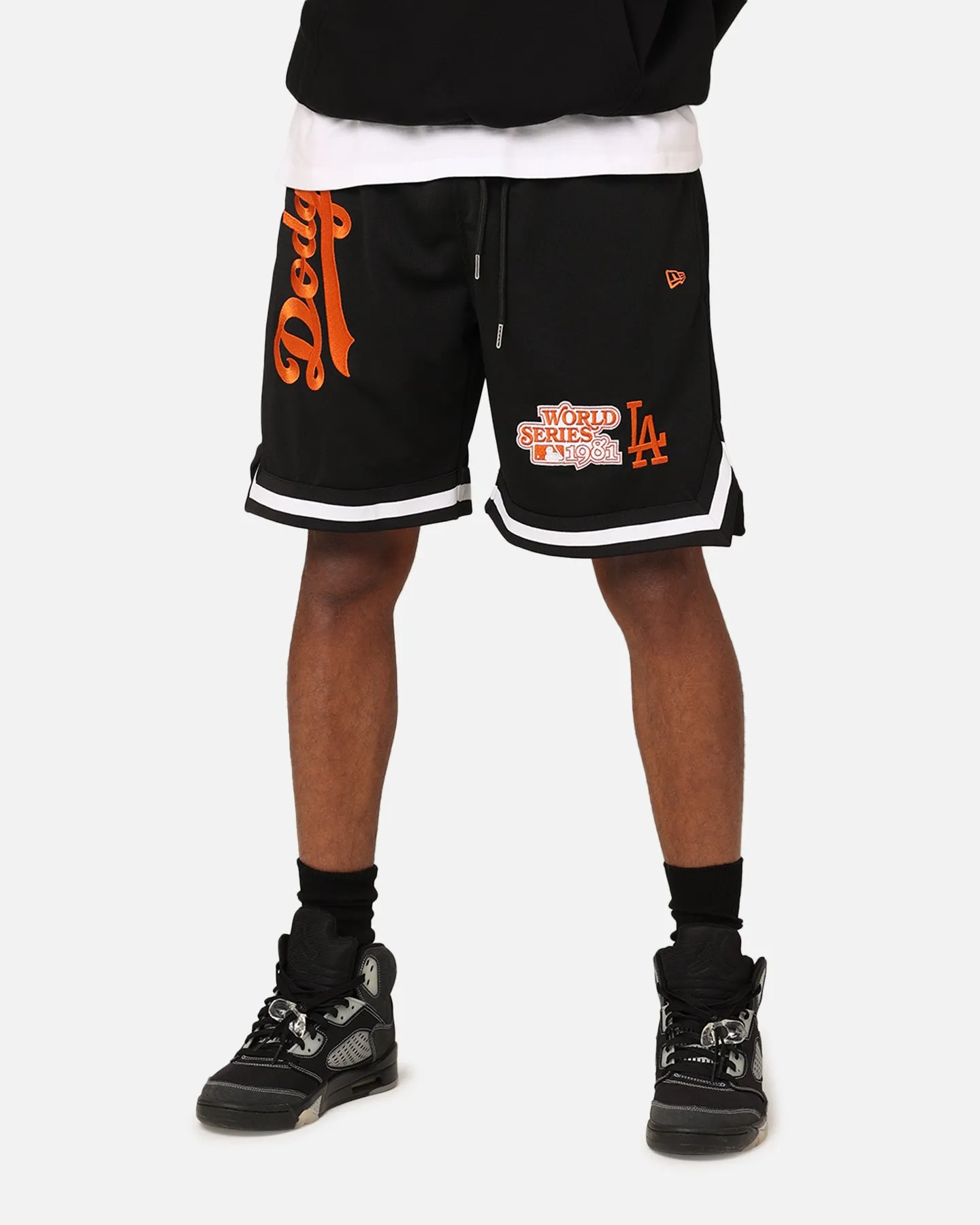 New Era Los Angeles Dodgers 'Scary Nights' Mesh Shorts Black/Orange