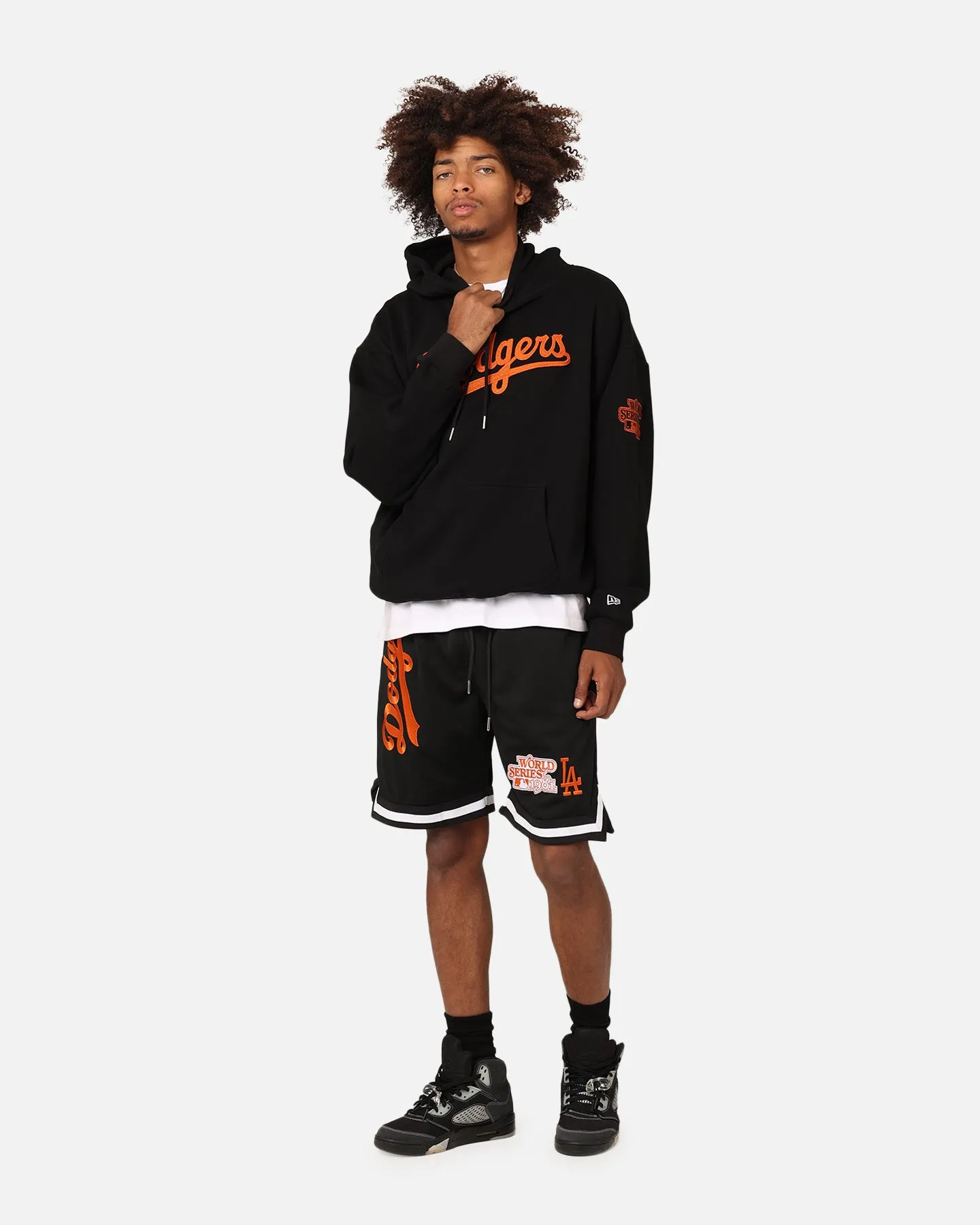 New Era Los Angeles Dodgers 'Scary Nights' Mesh Shorts Black/Orange