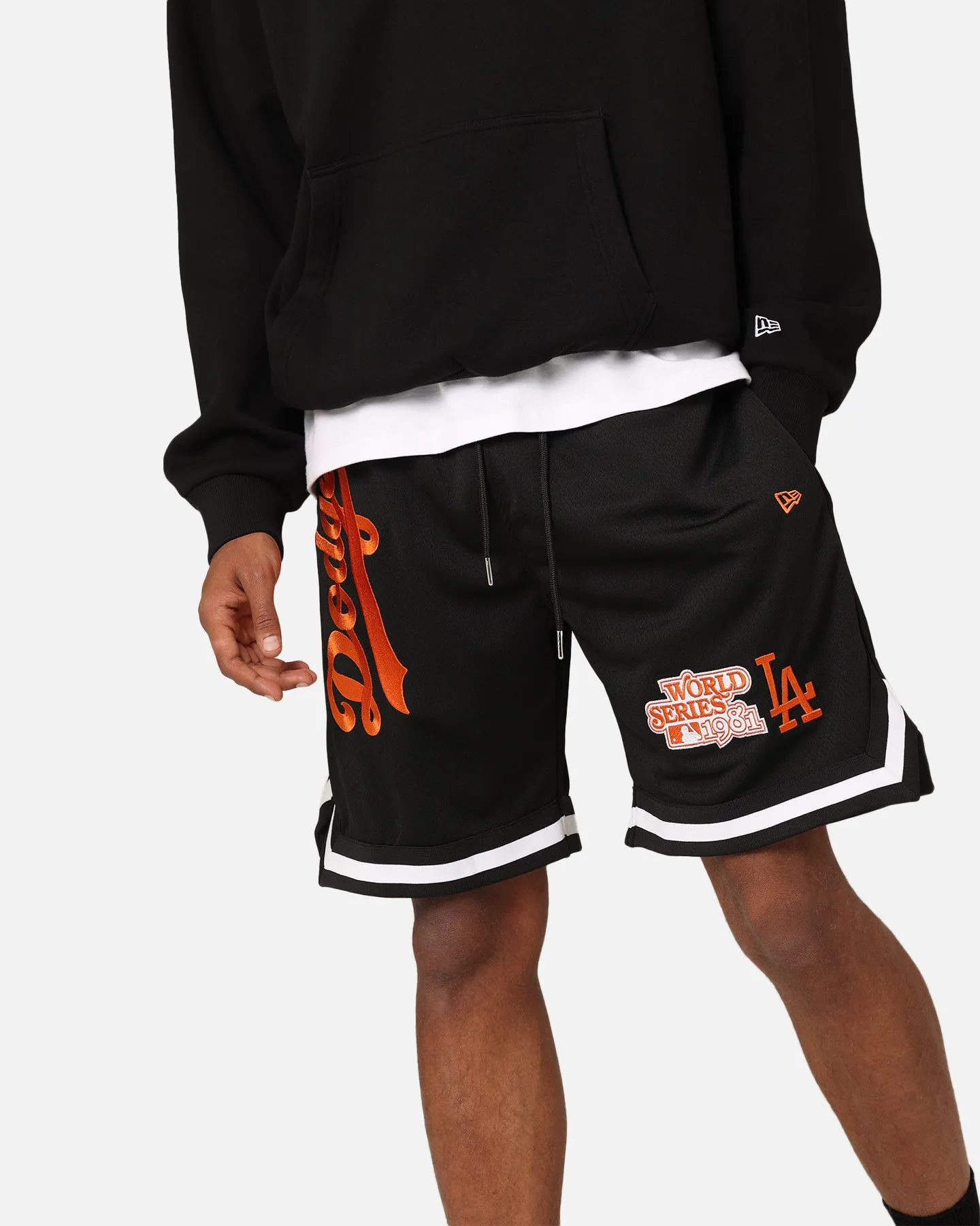 New Era Los Angeles Dodgers 'Scary Nights' Mesh Shorts Black/Orange