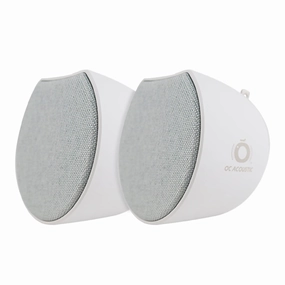 OC Acoustic Newport Plug-in Outlet Speaker with Bluetooth 5.1 and Built-in USB Type-A Charging Port - Pair (Gray/White) Wireless & Multiroom Speakers,WiFi Speakers,Connected Audio