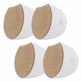 OC Acoustic Newport Plug-in Outlet Speaker with Bluetooth 5.1 and Built-in USB Type-A Charging Port - Set of 4 (Champagne/White) Wireless & Multiroom Speakers,WiFi Speakers,Connected Audio