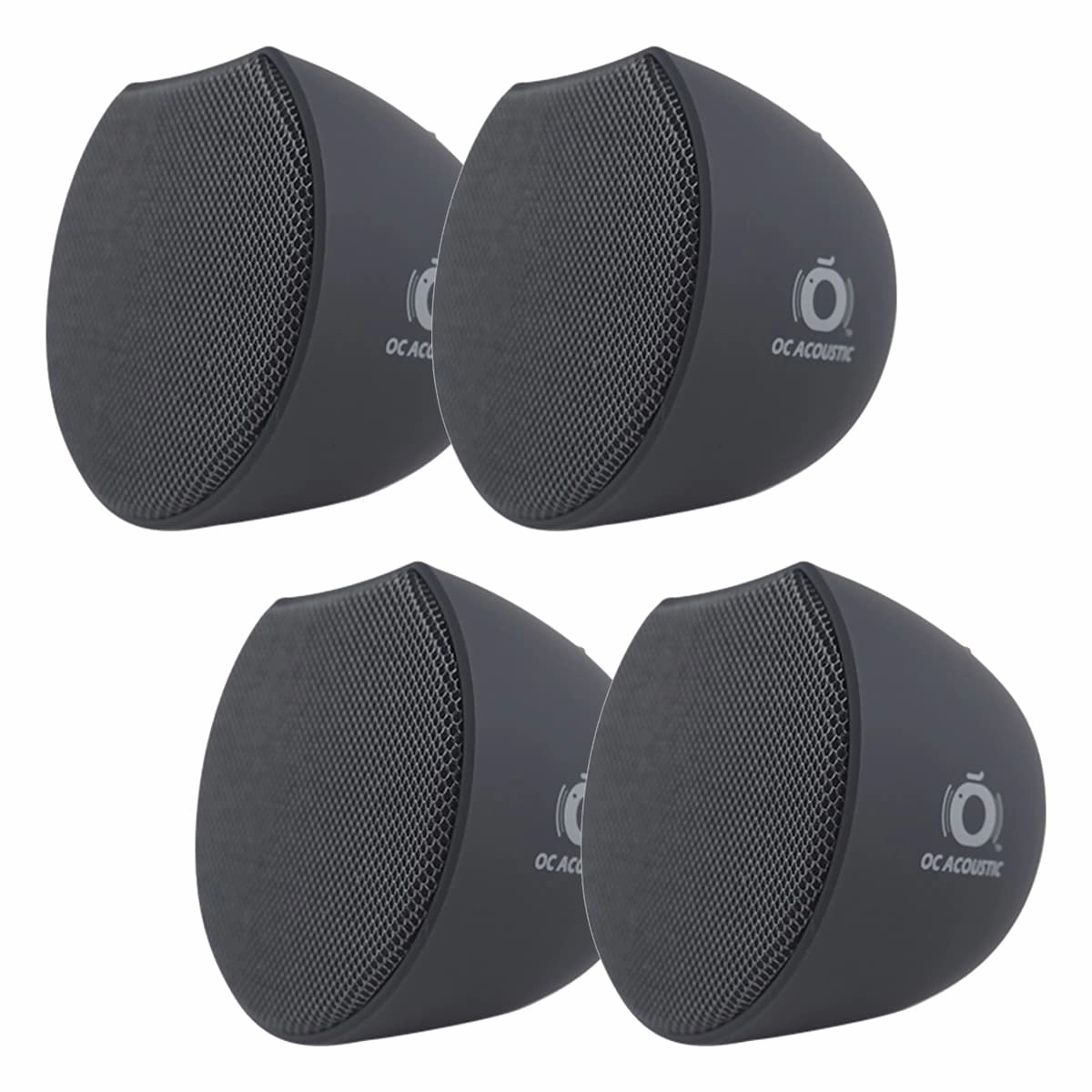 OC Acoustic Newport Plug-in Outlet Speaker with Bluetooth 5.1 and Built-in USB Type-A Charging Port - Set of 4 (Charcoal/Black) Wireless & Multiroom Speakers,WiFi Speakers,Connected Audio