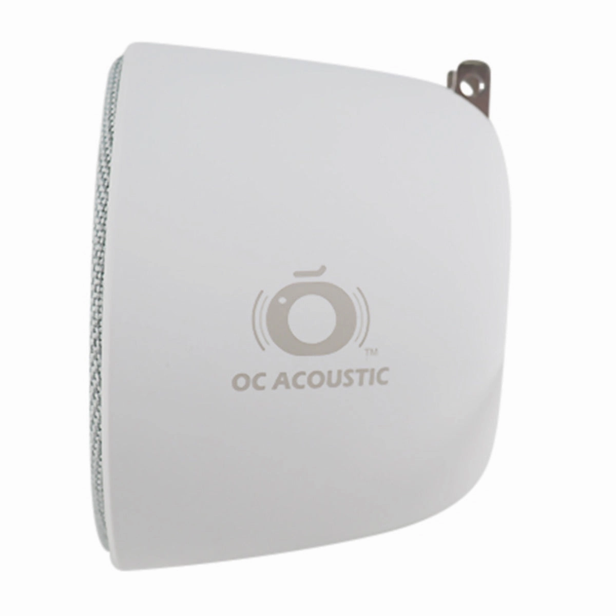 OC Acoustic Newport Plug-in Outlet Speaker with Bluetooth 5.1 and Built-in USB Type-A Charging Port - Set of 4 (Light Gray/White)