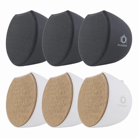 OC Acoustic Newport Plug-in Outlet Speaker with Bluetooth 5.1 and Built-in USB Type-A Charging Port - Set of 6 (Champagne/White and Charcoal/Black) Wireless & Multiroom Speakers,WiFi Speakers,Connected Audio