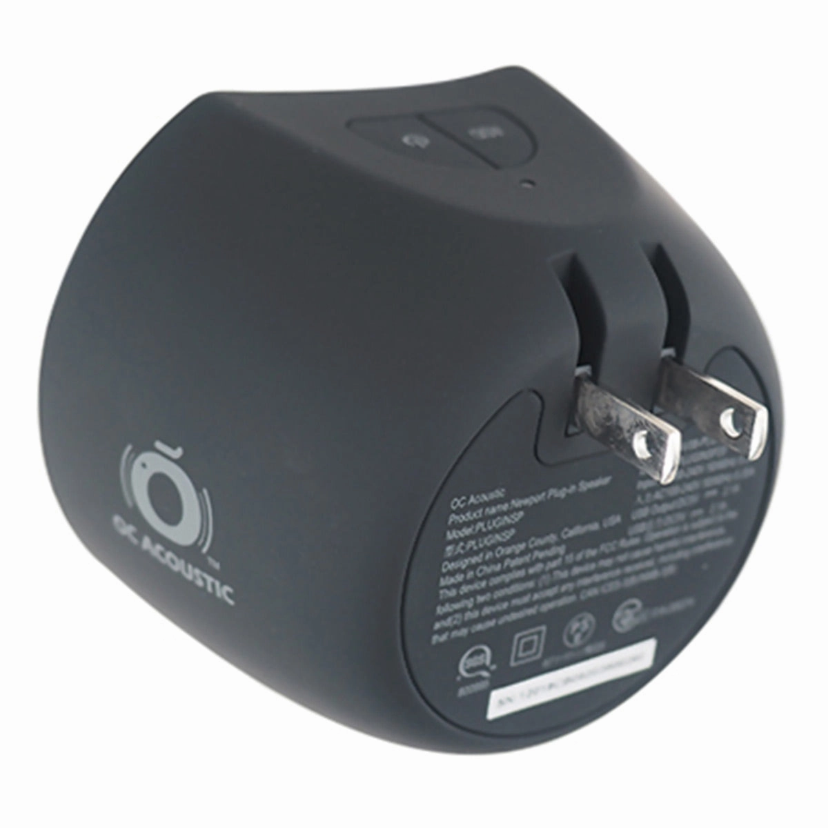 OC Acoustic Newport Plug-in Outlet Speaker with Bluetooth 5.1 and Built-in USB Type-A Charging Port - Set of 6 (Champagne/White and Charcoal/Black)