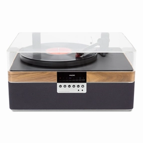 Plus Audio: The  Record Player Turntable   Integrated Audio System w/ Bluetooth - Carbon / 2M Red Upgrade Record player,Vinyl Player,Analog Turntable