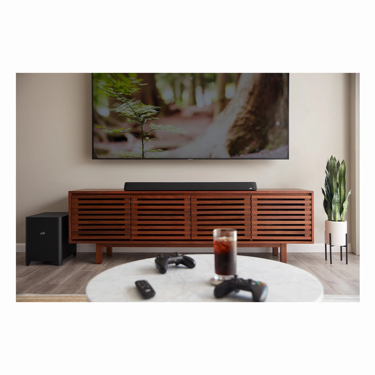 Polk Audio MagniFi Max AX SR 7.1.2 Channel Soundbar System with Dolby Atmos/DTS:X, Wireless Surround Speakers, and 10" Subwoofer