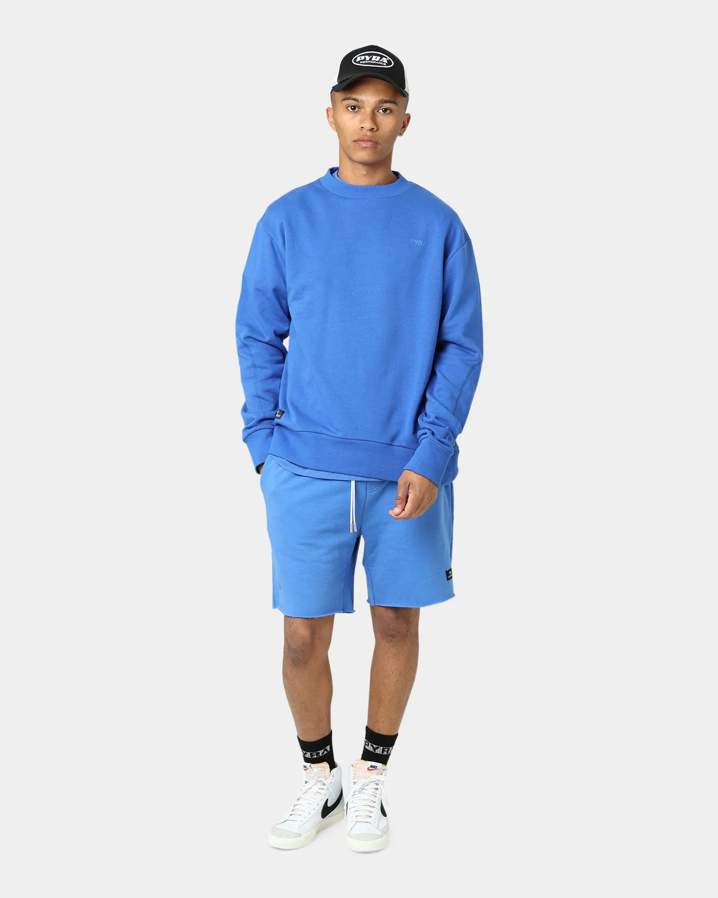 Pyra Raw Slouch Shorts Blue