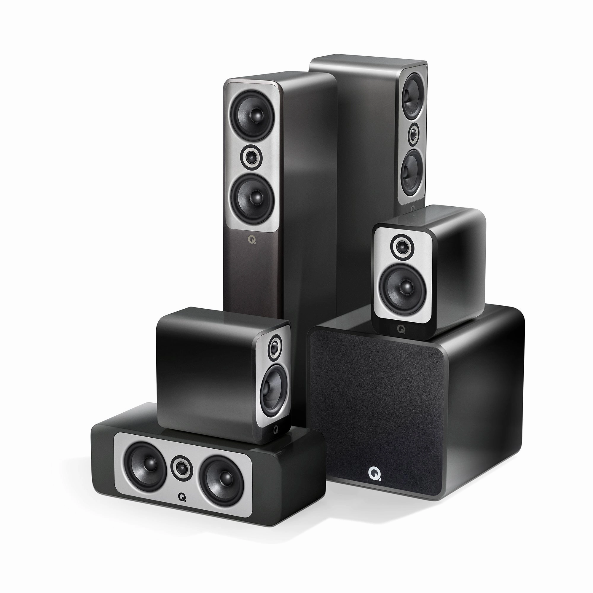 Q Acoustics Q Concept 50 5.1 Plus Cinema Pack Floor Standing Speakers,Tower Speakers,Floorstanding Audio