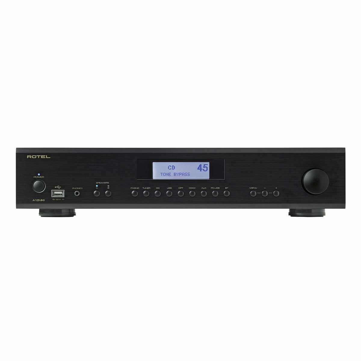 Rotel A12MKII Stereo Integrated Amplifier (Black) hi-fi volume knob,hi-fi remote control system,hi-fi smart amplifier
