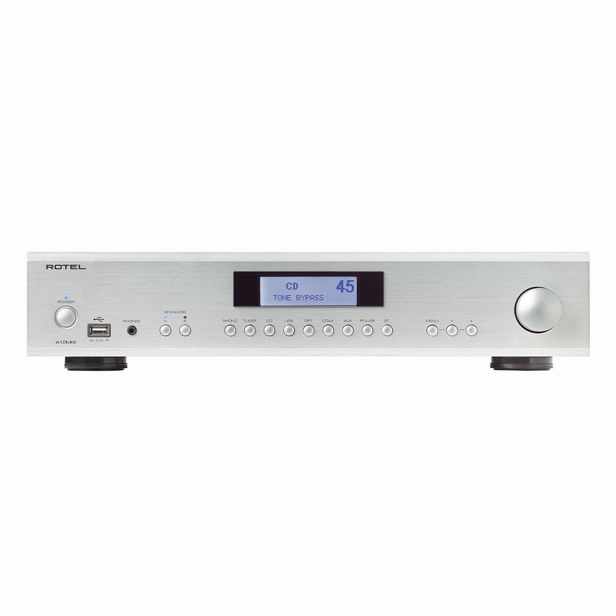 Rotel A12MKII Stereo Integrated Amplifier (Silver) hi-fi volume knob,hi-fi remote control system,hi-fi smart amplifier