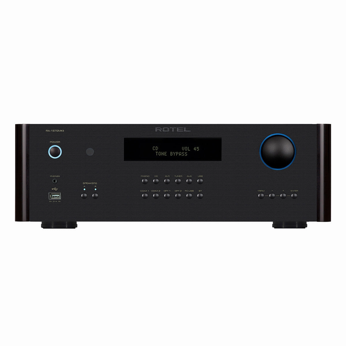 Rotel RA-1572MKII Integrated Amplifier (Black) hi-fi volume knob,hi-fi remote control system,hi-fi smart amplifier