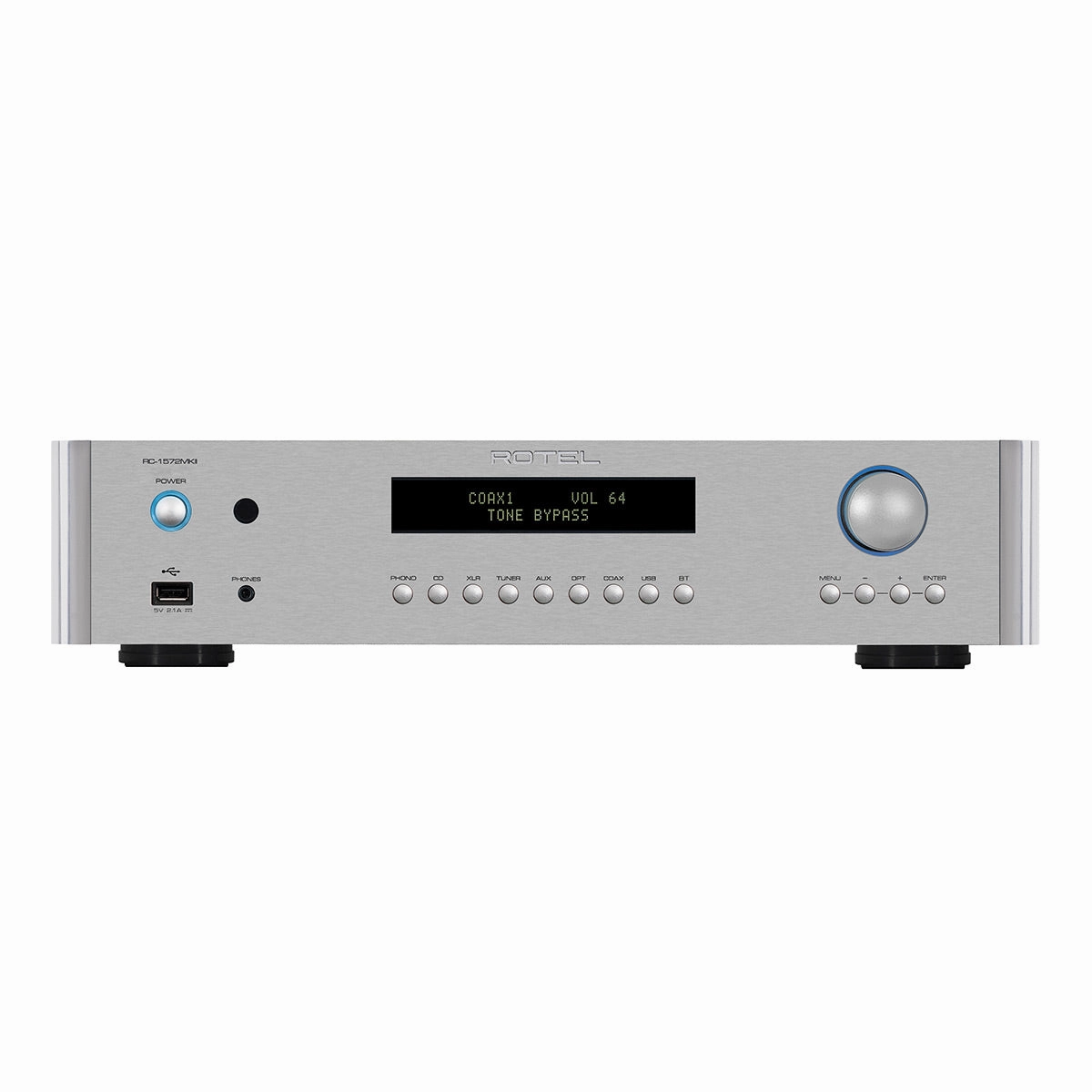 Rotel RC-1572MKII Preamplifier (Silver) hi-fi volume knob,hi-fi remote control system,hi-fi smart amplifier