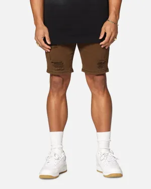 Saint Morta Dynasty Thrash V2 Denim Shorts Vintage Brown