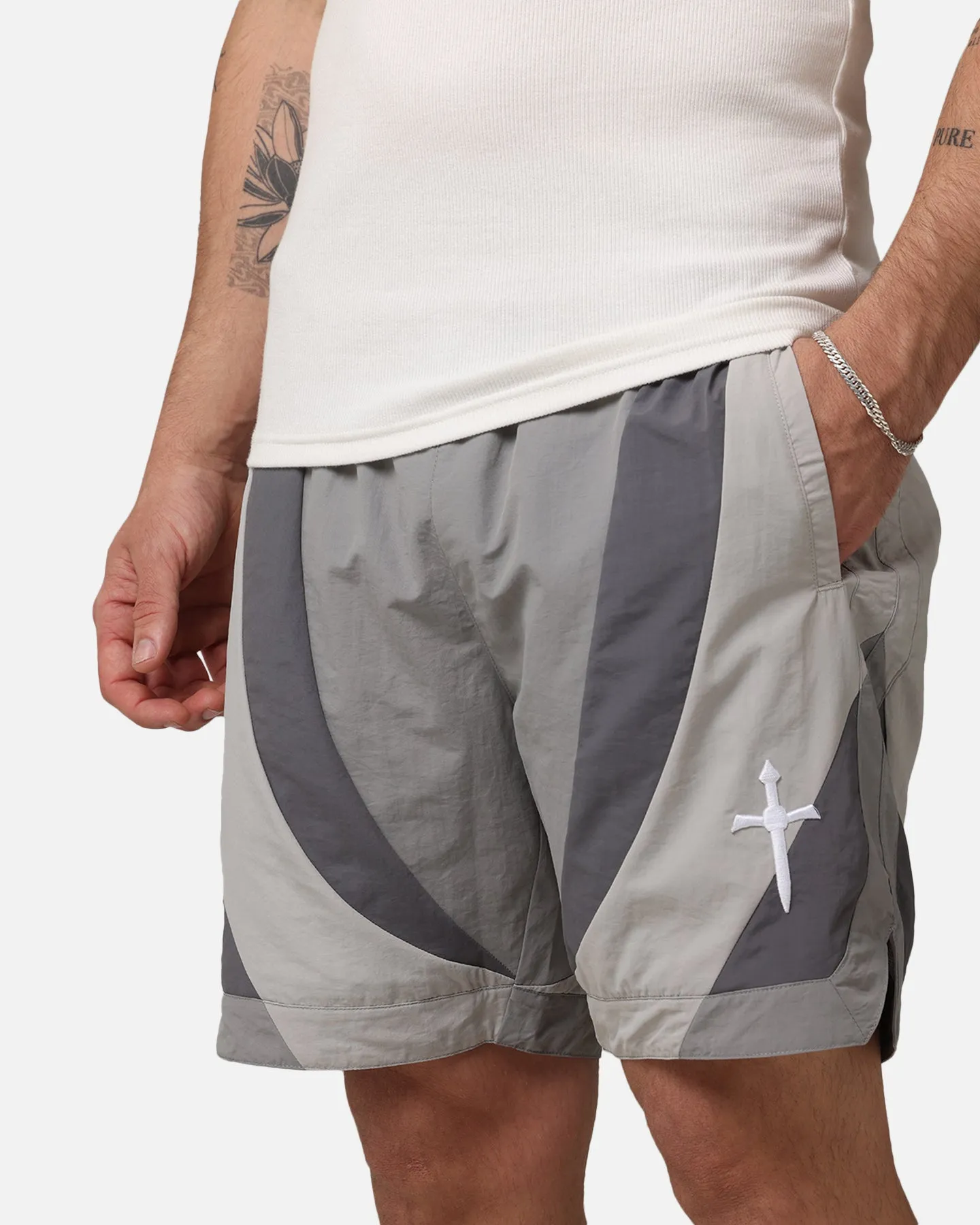 Saint Morta Holy Grail Nylon Shorts Grey