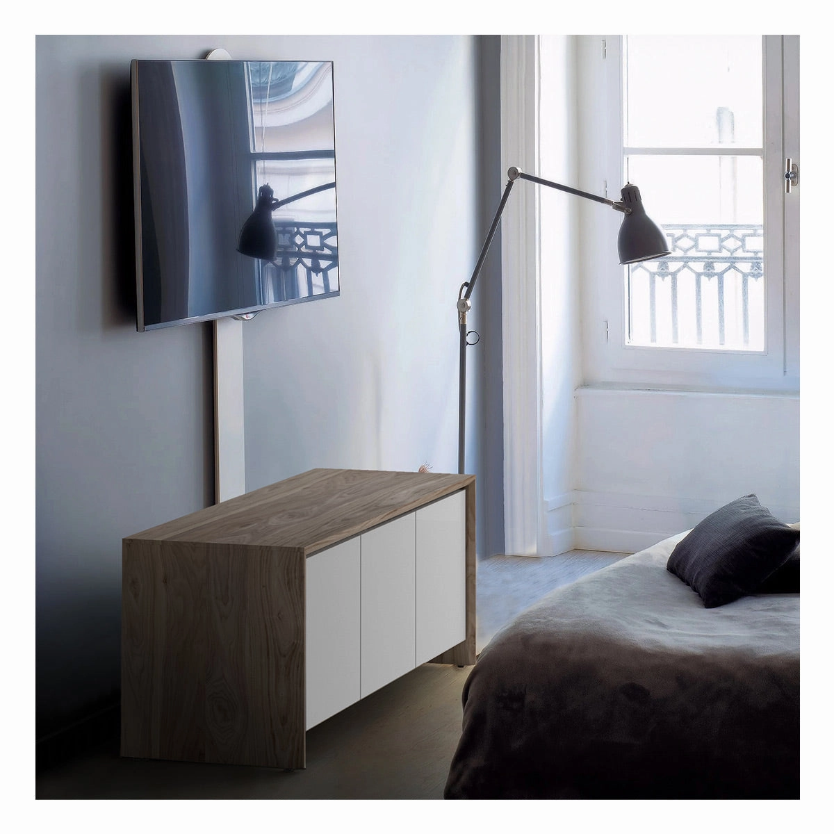 Salamander Designs Acadia Large Fixed Height Wall Stand for 30" - 65" TV
