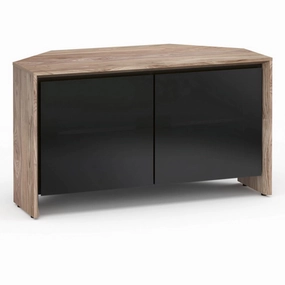 Salamander Designs Chameleon Collection Barcelona 221 Twin Corner Cabinet (Natural Walnut with Black Glass Doors) hi-fi digital to analog converter,hi-fi lossless streamer,hi-fi Roon-ready device